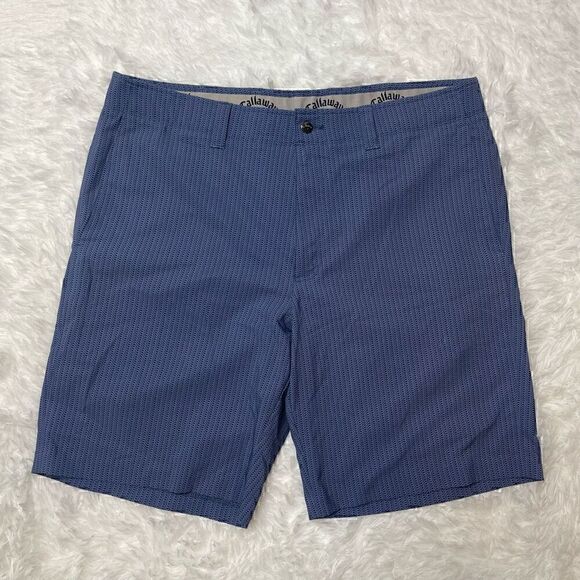 Callaway Mens Shorts Active Waist Performance Blue Golf Pegs Size 36 Stretch - Picture 1 of 10